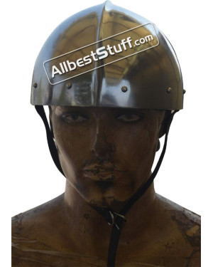 Medieval 7th Century Cervelliere Helmet Made of 16 Gauge Steel